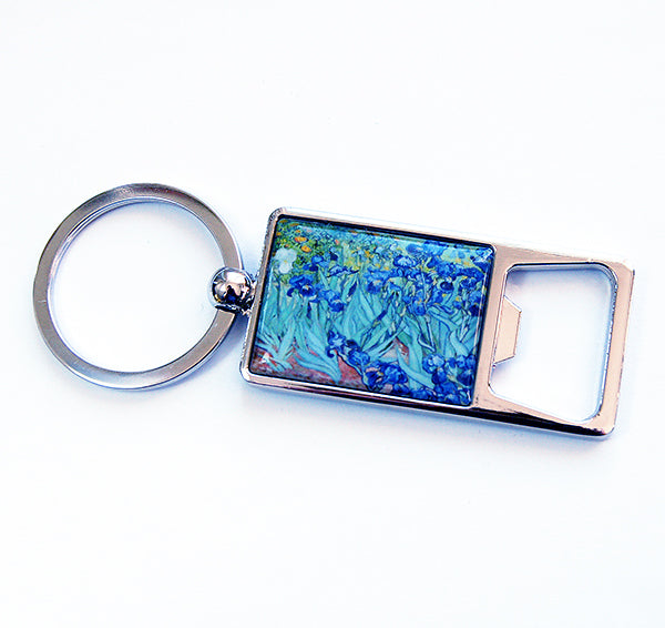 Van Gogh Irises Keychain Bottle Opener - Kelly's Handmade