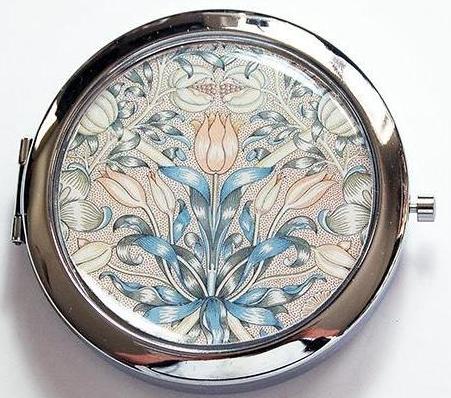 Decorative Arts Floral Pill Case with Mirror - Kelly's Handmade