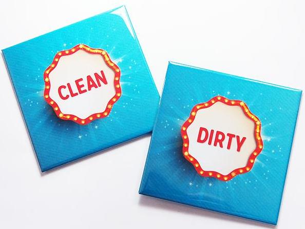Marquee Clean & Dirty Dishwasher Magnets - Kelly's Handmade