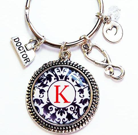 Monogram Keychain for Doctor - Kelly's Handmade