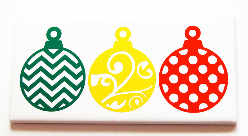 Christmas Ornament Sign In Green Yellow & Red - Kelly's Handmade