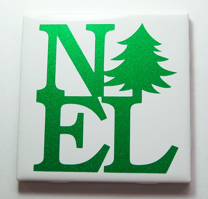 Christmas Noel Sign In Green Glitter - Kelly's Handmade