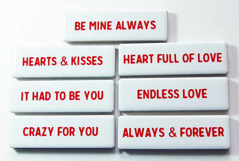 Be Mine Always Valentine Tile Magnet Set - Kelly's Handmade