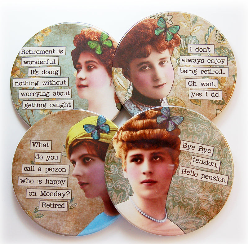 Funny Retirement Coasters For Her - Kelly's Handmade