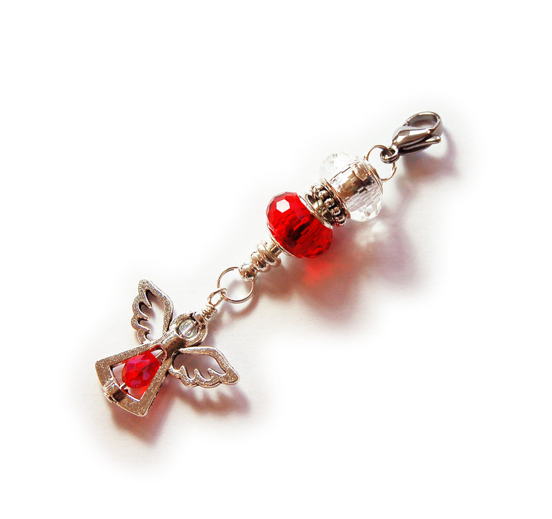 Angel Beaded Zipper Pull Available in Blue, Clear, Green or Red - Kelly's Handmade
