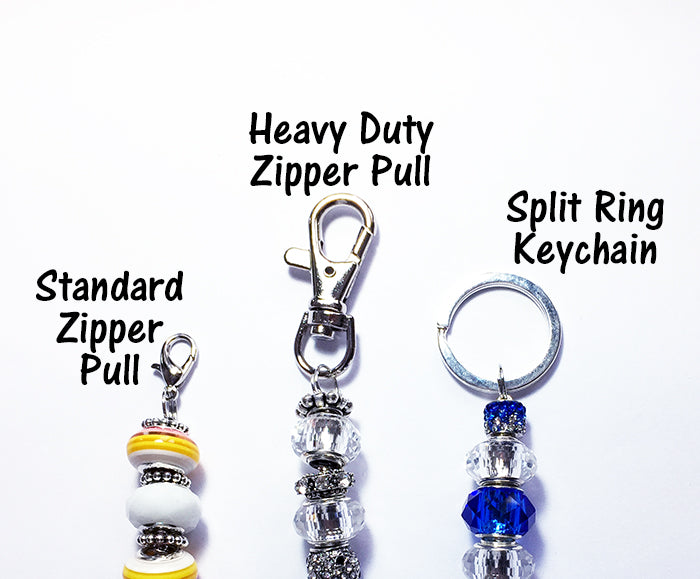 Angel Beaded Zipper Pull Available in Blue, Clear, Green or Red - Kelly's Handmade