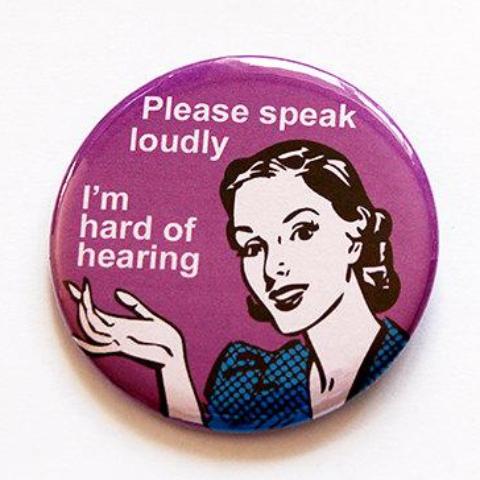 Please Speak Loudly Purple Pin - Kelly's Handmade