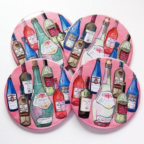 Wine Bottle Coasters - Kelly's Handmade