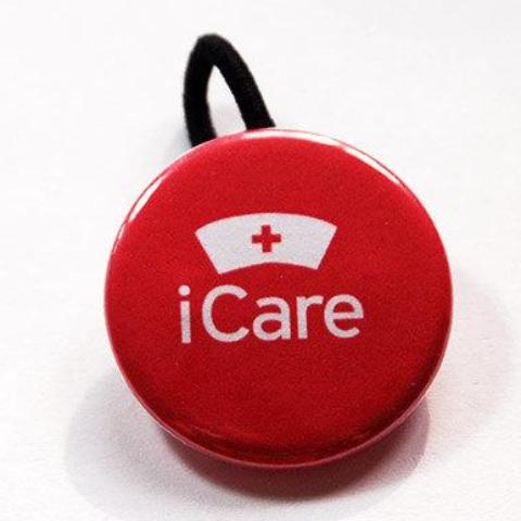 iCare Nurse Ponytail Holder in Red - Kelly's Handmade
