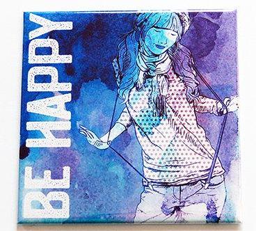 Be Yourself & Be Happy Magnet - Kelly's Handmade