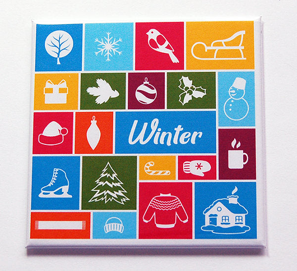 Winter Mosaic Magnet - Kelly's Handmade