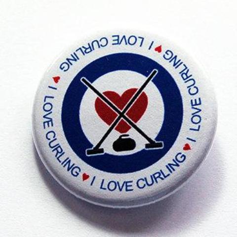 I Love Curling Pin - Kelly's Handmade