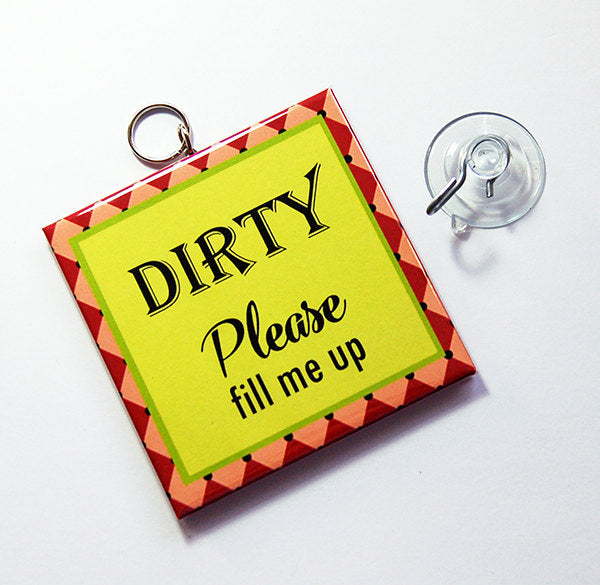 Harlequin Trim Clean/Dirty Dishwashwer Sign - Kelly's Handmade