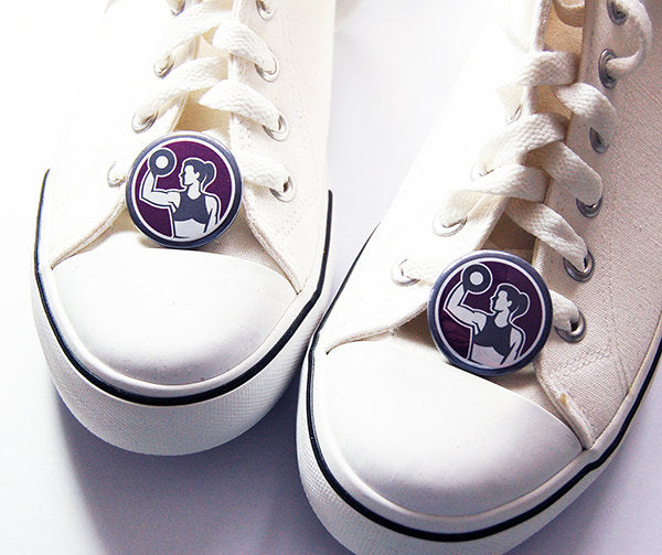 Exercise Shoelace Charms in Purple - Kelly's Handmade