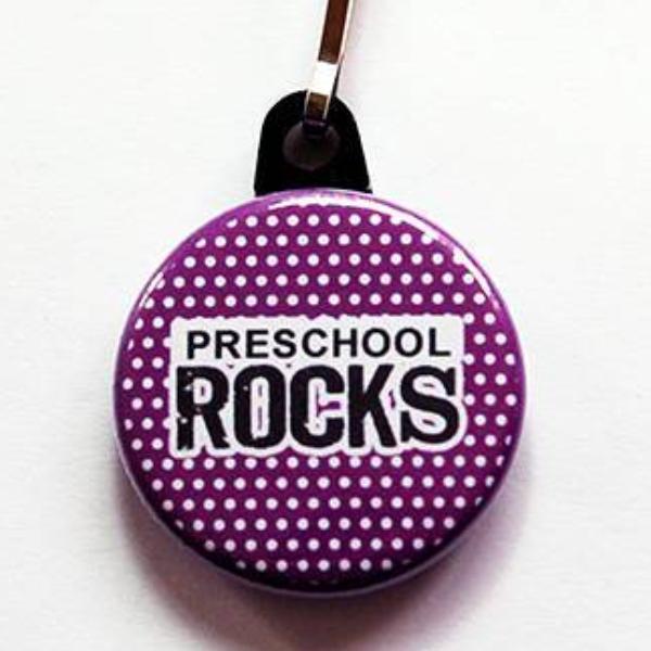 School Rocks Zipper Pull in Purple - Kelly's Handmade