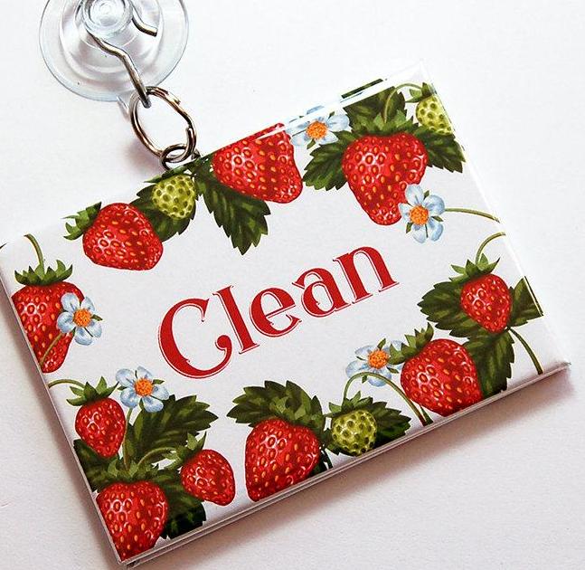 Strawberry Clean/Dirty Dishwasher Sign - Kelly's Handmade