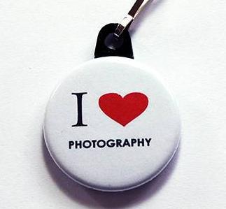 I Love Photography Zipper Pull - Kelly's Handmade