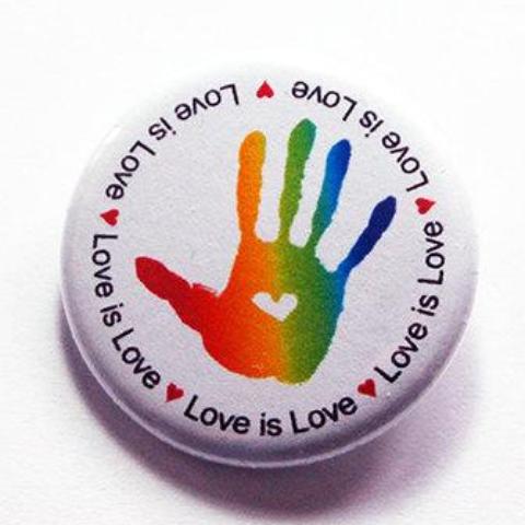Love Is Love Rainbow Hand Pin - Kelly's Handmade