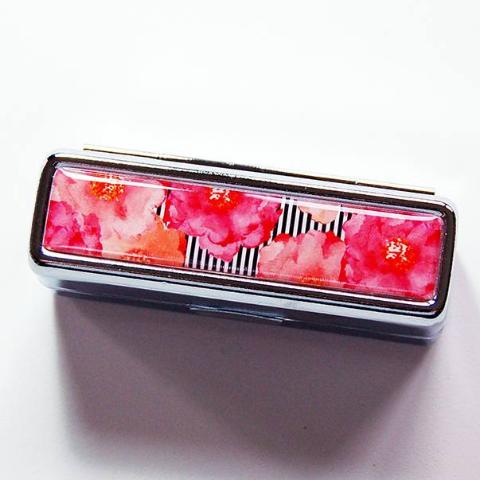 Flowers & Stripes Lipstick Case - Kelly's Handmade
