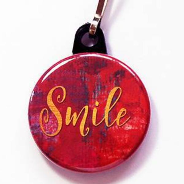 Smile Zipper Pull in Red - Kelly's Handmade
