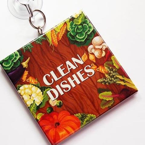 Veggies Clean/Dirty Dishwasher Sign in Brown - Kelly's Handmade