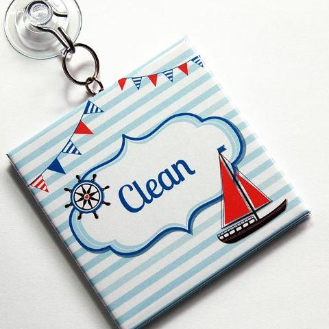 Beach House Sailboat Clean/Dirty Dishwasher Sign - Kelly's Handmade
