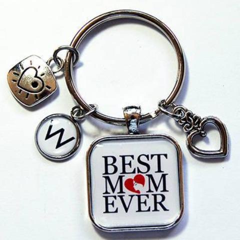 Best Mom Ever Monogram Keychain - Kelly's Handmade