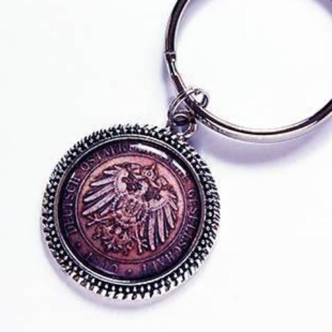 German Deutsch Coin Replica Keychain - Kelly's Handmade