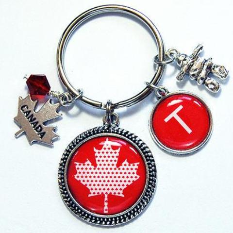 Canada Inuksuk Monogram Keychain - Kelly's Handmade