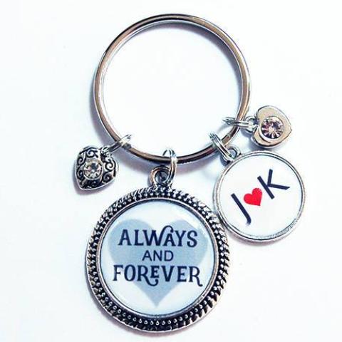 Always & Forever Monogram Keyring - Kelly's Handmade