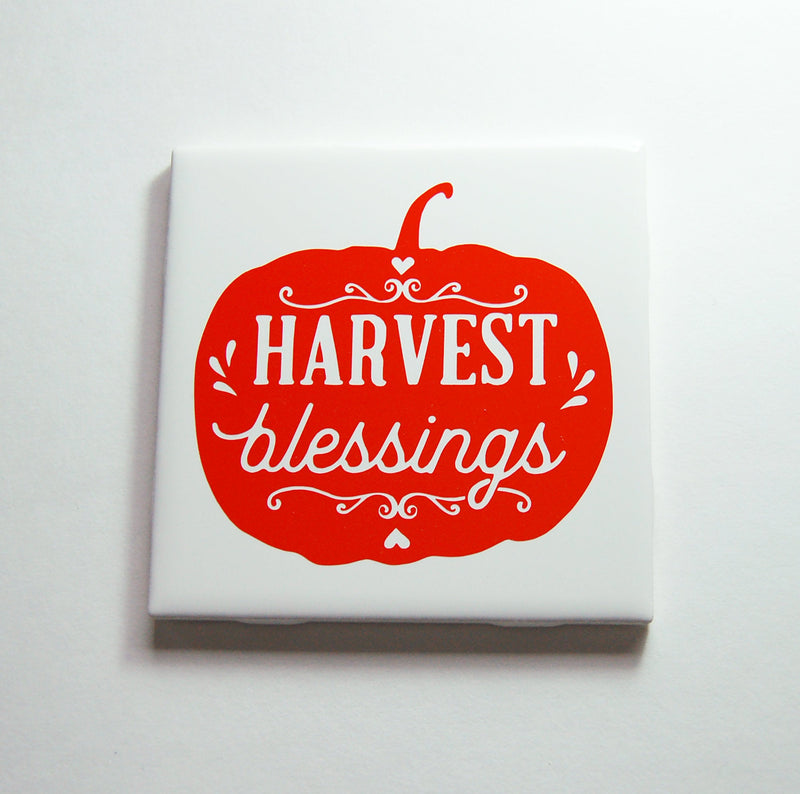 Harvest Blessings Pumpkin Sign In Orange - Kelly's Handmade