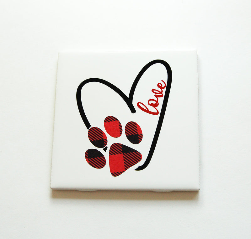 Dog Paw Love Sign In Red & Black - Kelly's Handmade