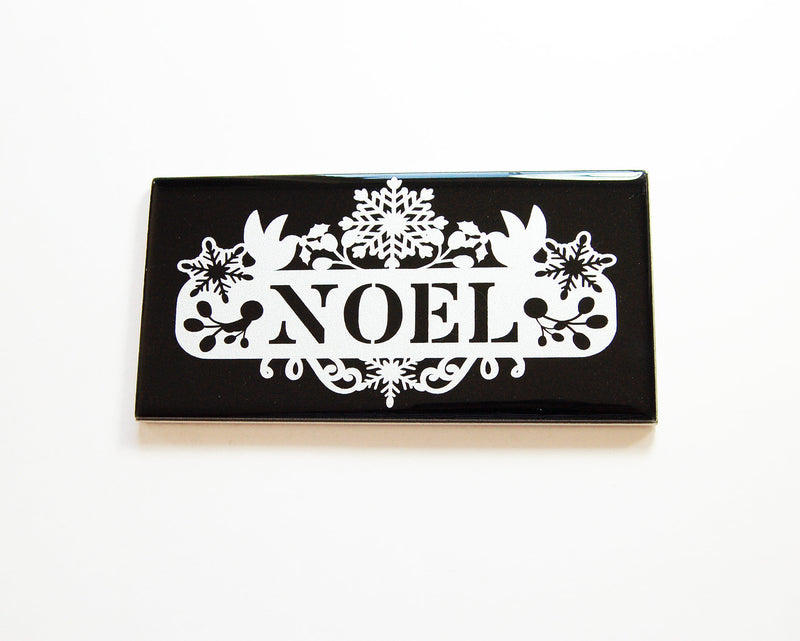 Noel Christmas Sign With Silver Glitter On Black - Kelly's Handmade
