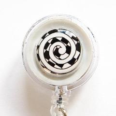 Abstract Design ID Badge Reel in Black & White - Kelly's Handmade