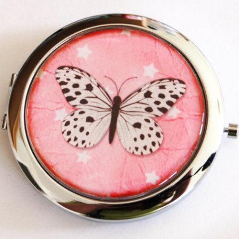 Butterfly Compact Mirror in Pink - Kelly's Handmade