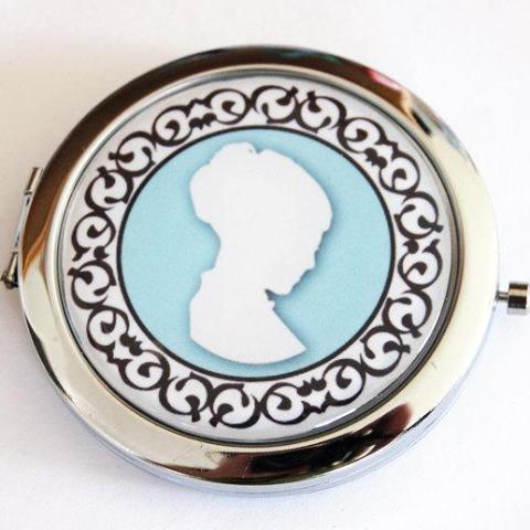 Cameo Compact Mirror in Blue - Kelly's Handmade
