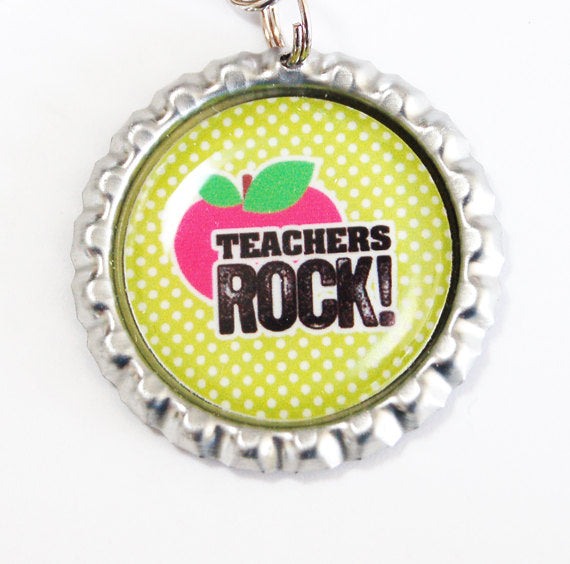 Teachers Rock Bookmark in Yellow - Kelly's Handmade