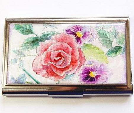 Floral Rose & Pansy Sewing Needle Case - Kelly's Handmade