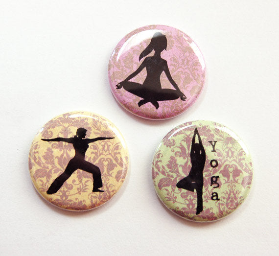 Yoga Poses Set of Six Magnets - Kelly's Handmade