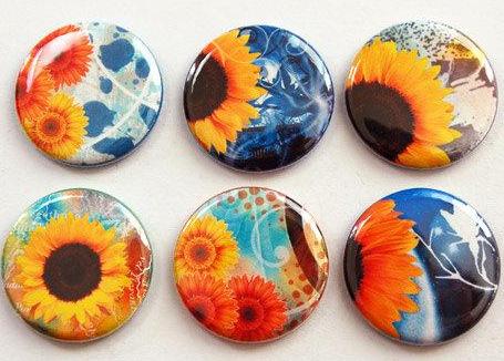 Sunflowers Set of Six Magnets - Kelly's Handmade