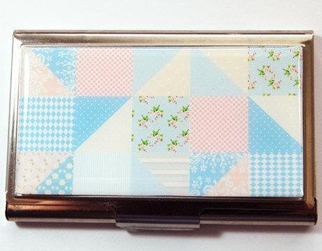Patchwork Quilt Sewing Needle Case in Blue & Pink - Kelly's Handmade