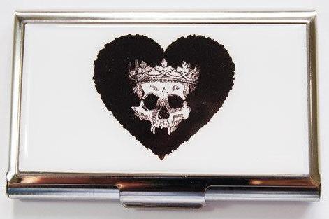 Skull With Crown Business Card Case - Kelly's Handmade