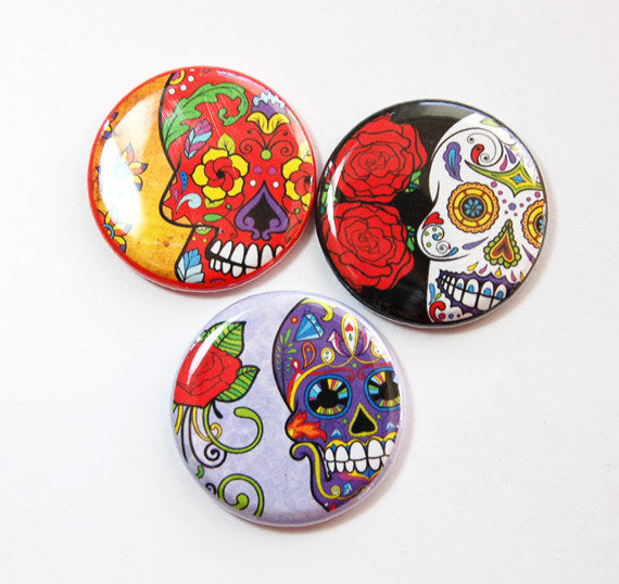 Sugar Skull Sets Of Six Magnets - Kelly's Handmade