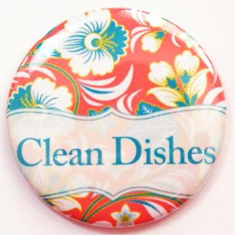 Floral Clean Dishes Dishwasher Magnet in Orange - Kelly's Handmade