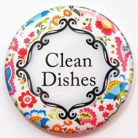 Floral Clean Dishes Dishwasher Magnet in Bright Colors - Kelly's Handmade