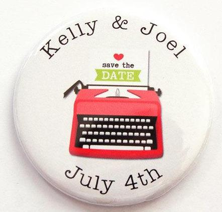Typewriter Save The Date Magnets - Kelly's Handmade
