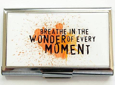 The Wonder Of Every Moment Business Card Case - Kelly's Handmade
