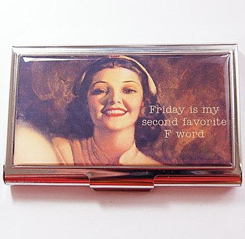 Second Favorite F Word Business Card Case - Kelly's Handmade
