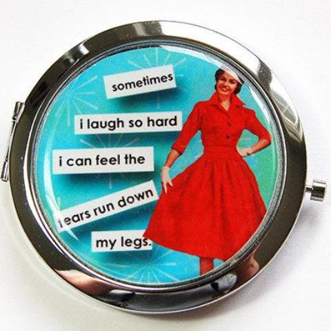 Pees When Laughing Funny Compact Mirror - Kelly's Handmade