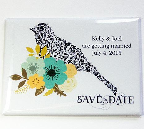 Bird & Flowers Save the Date Magnets - Kelly's Handmade